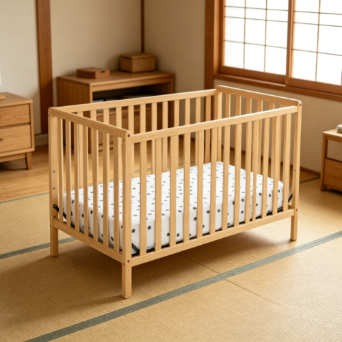 4-in-1 Convertible Crib – Natural Wood