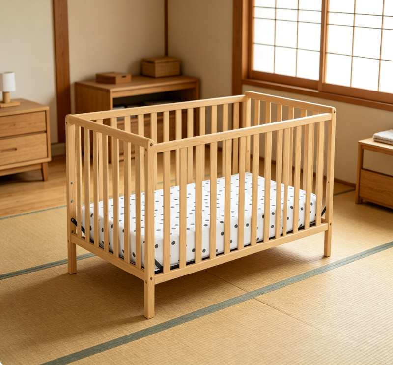 4-in-1 Convertible Crib – Natural Wood