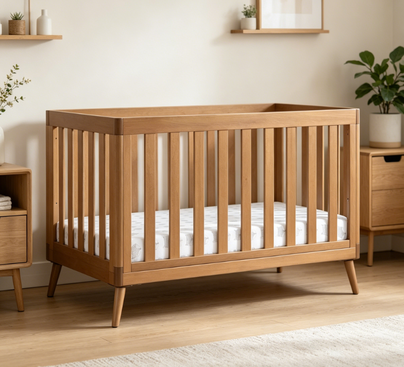 4-in-1 Convertible Crib – Chestnut
