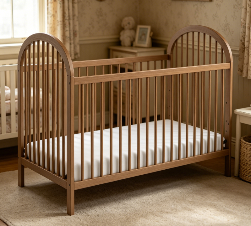 3-in-1 Solid Wood Crib – Hazelnut