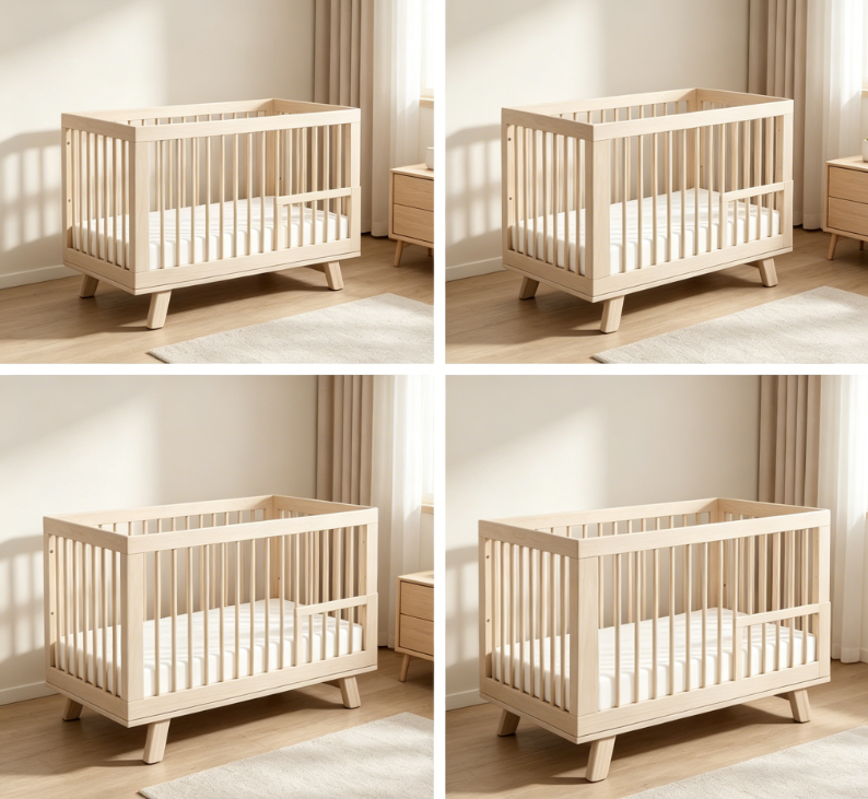 3-in-1 Convertible Crib – Washed Natural